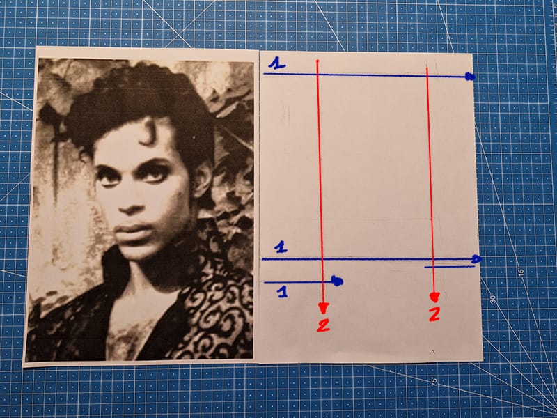 Tracer des repères verticaux et horizontaux afin de définir les principales zones de la composition.