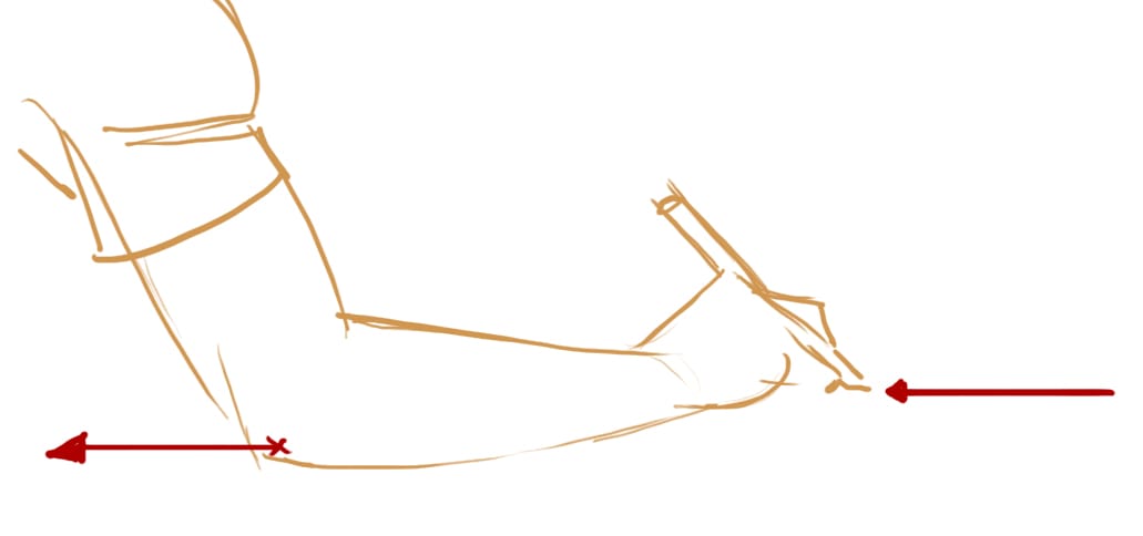 Dessiner avec le coude